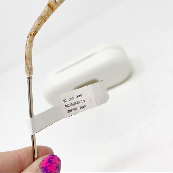 Chloe Rose Gold Peach Flash Retro Sunglasses - Picture 6 of 8